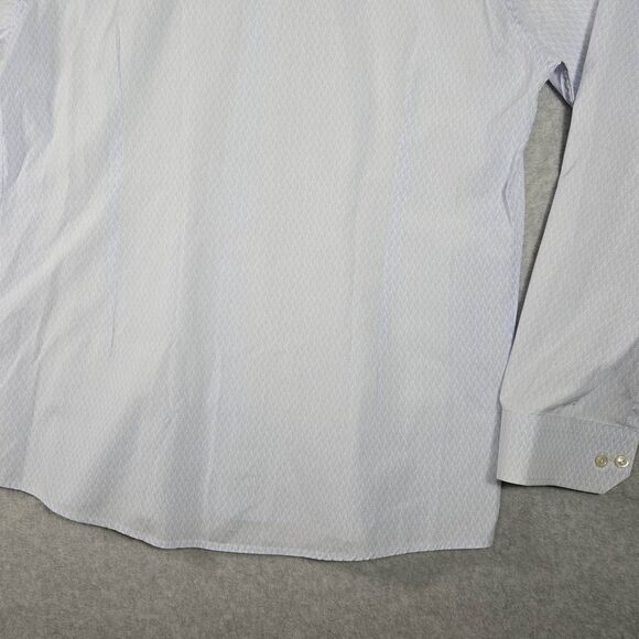 ETON Long Sleeve Blue & White Poplin Dress Shirt 17 (43) Slim Fit Mint! - Picture 7 of 12